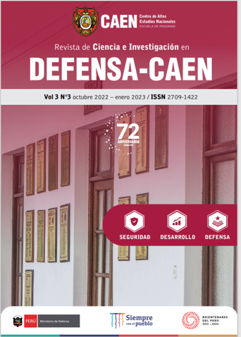 Portada del Volumen 3 N° 3 de la Revista de Ciencia e Invstigación en Defensa-CAEN, año 2022